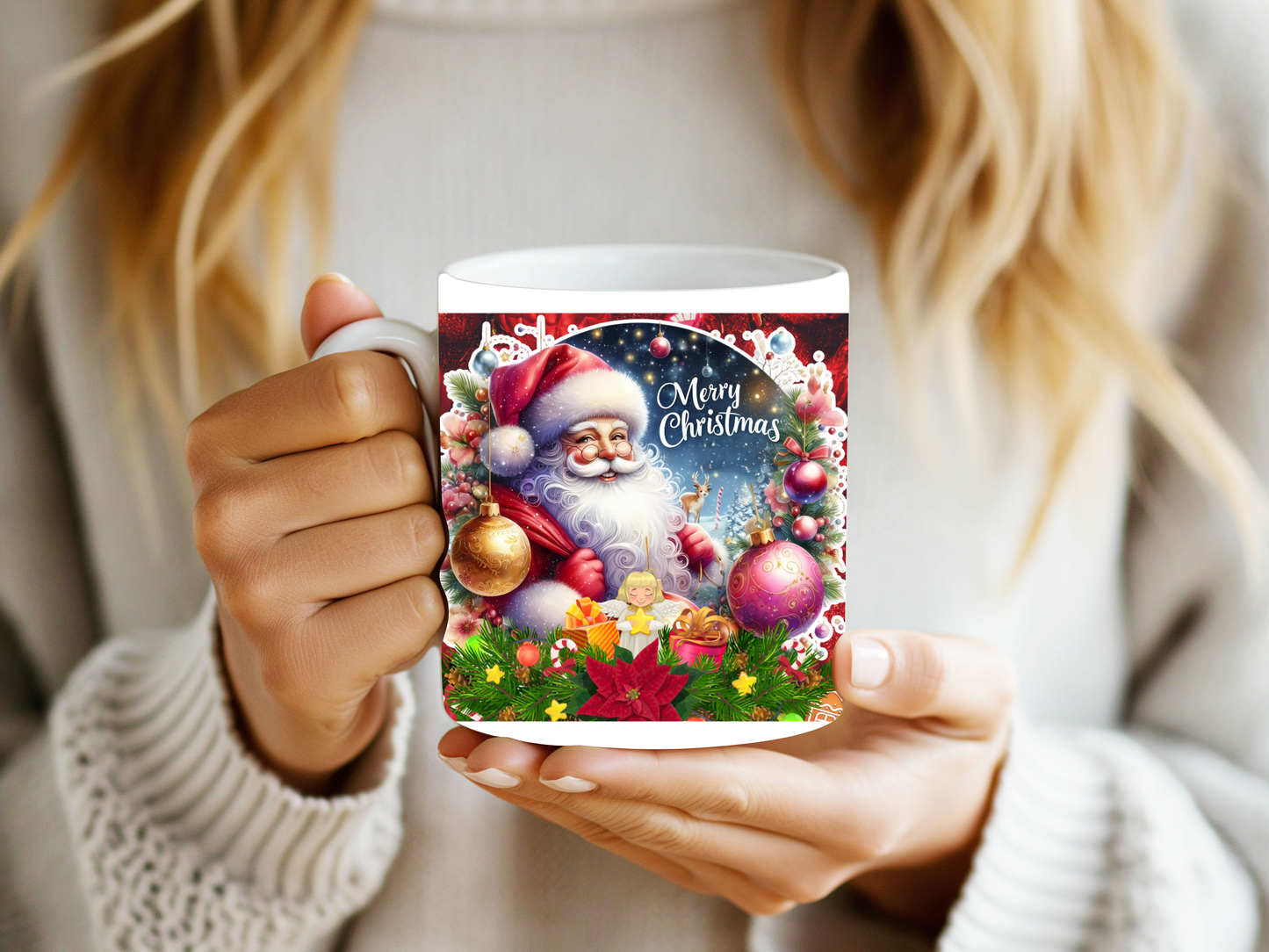 Merry Christmas Santa Mug – Festive Holiday Coffee Cup