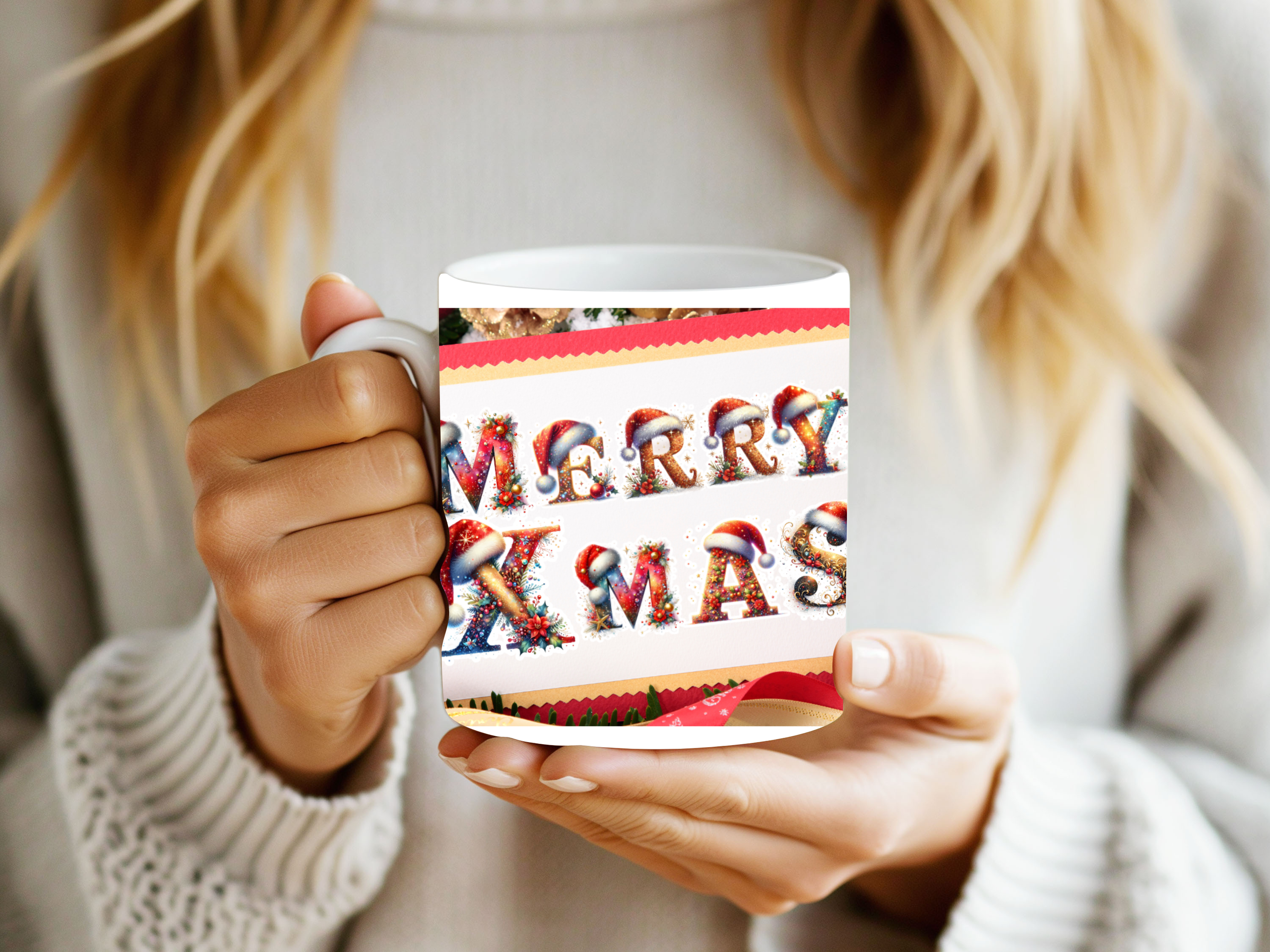 Merry Xmas Festive Mug – Classic Red & White Christmas mug