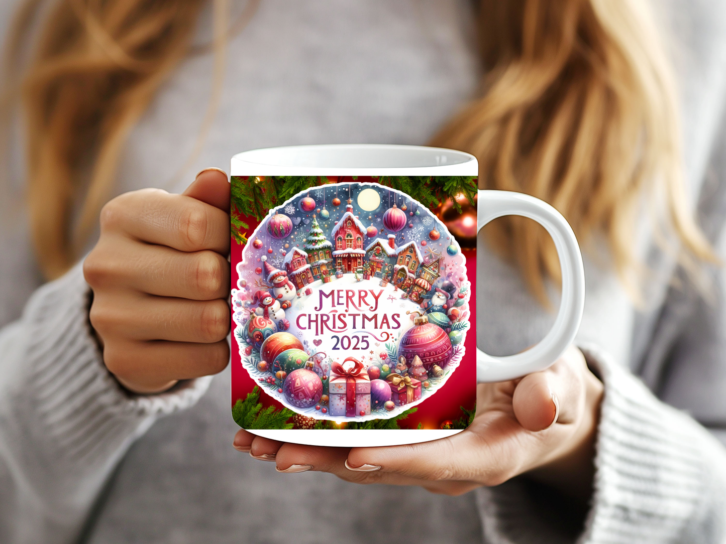 Gingerbread Village Christmas Mug – Merry Christmas 2025 Holiday Cup