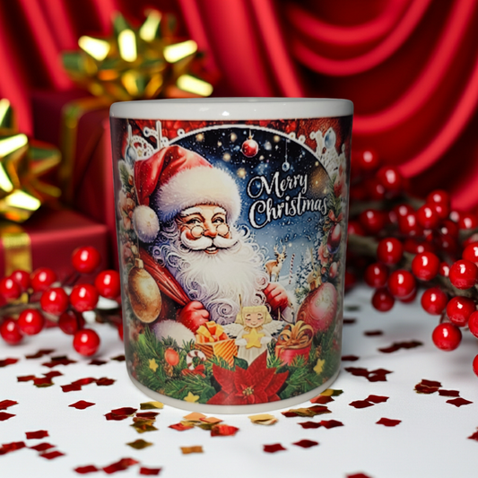 Merry Christmas Santa Mug – Festive Holiday Coffee Cup