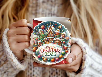 Merry Christmas 2025 Mug – Festive Holiday Coffee Cup