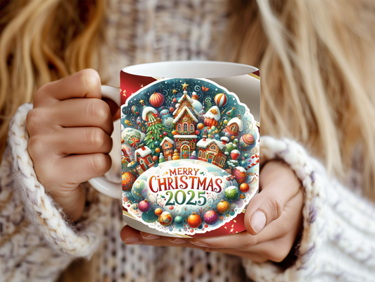 Merry Christmas 2025 Mug – Festive Holiday Coffee Cup