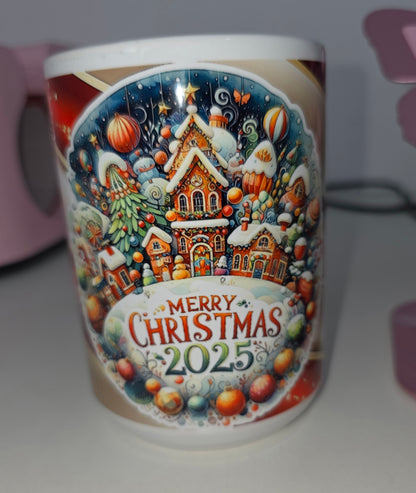 Merry Christmas 2025 Mug – Festive Holiday Coffee Cup